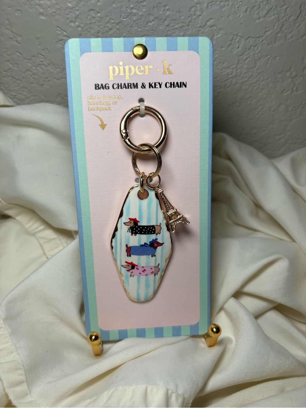 🐾 Piper K Dachshund Design Bag Charm Keychain